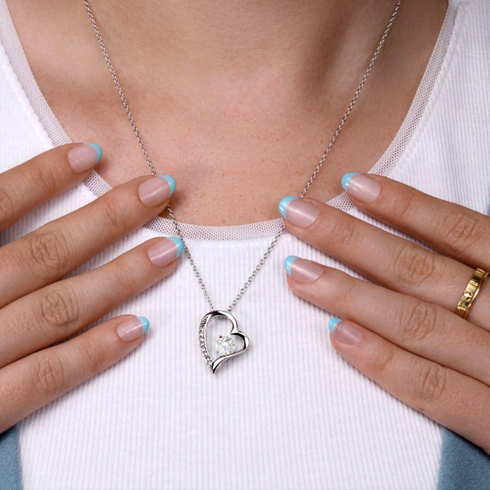 14K White Gold Necklace with Surprise Rosebox - To My Mom