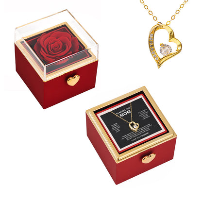 14K White Gold Necklace with Surprise Rosebox - To My Mom