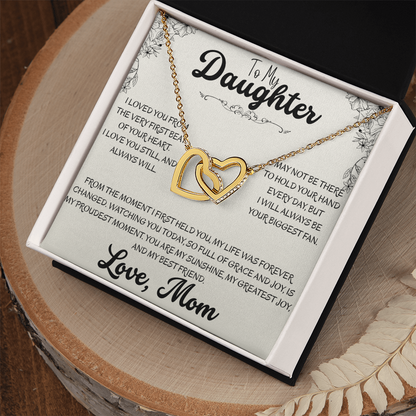 To My Daughter Interlocking Hearts Necklace | A Symbol of Our Bond