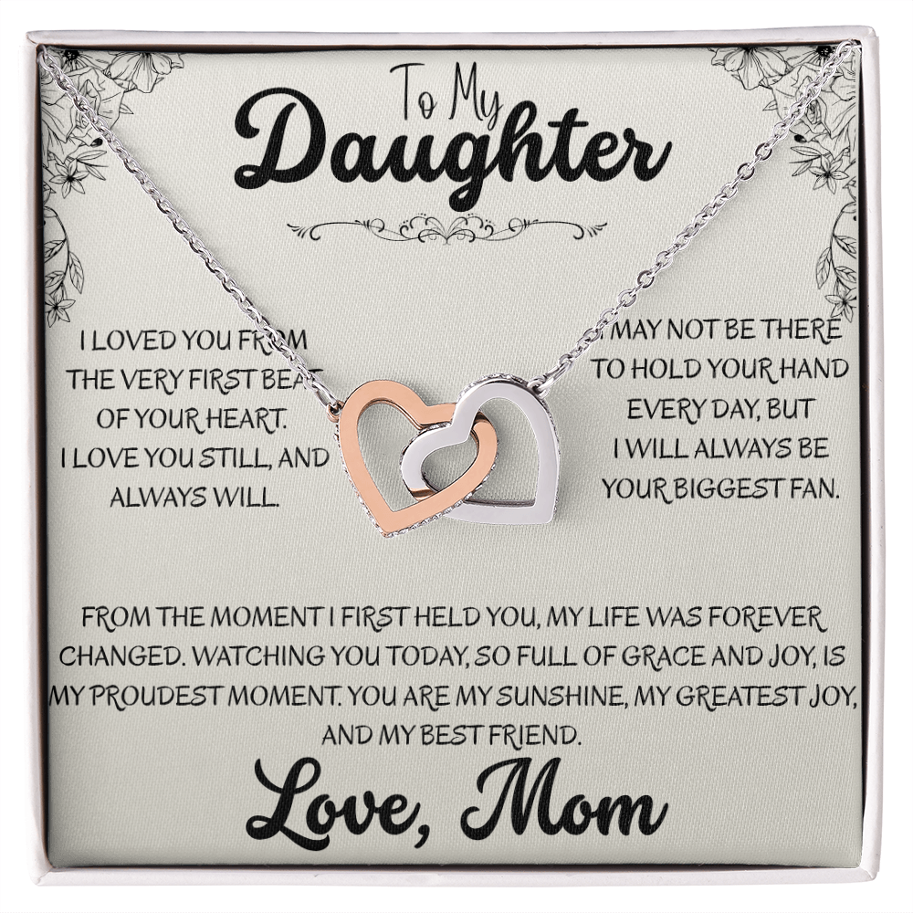 To My Daughter Interlocking Hearts Necklace | A Symbol of Our Bond