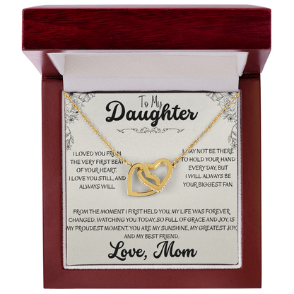 To My Daughter Interlocking Hearts Necklace | A Symbol of Our Bond