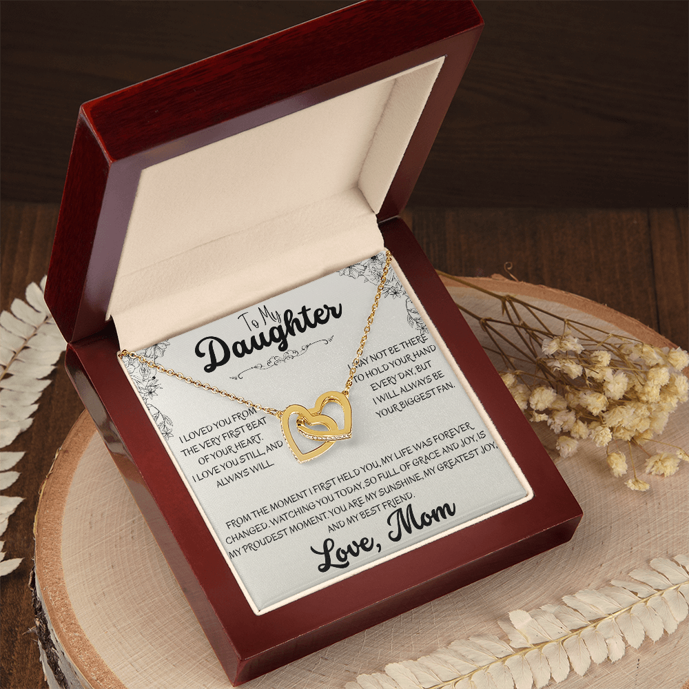 To My Daughter Interlocking Hearts Necklace | A Symbol of Our Bond