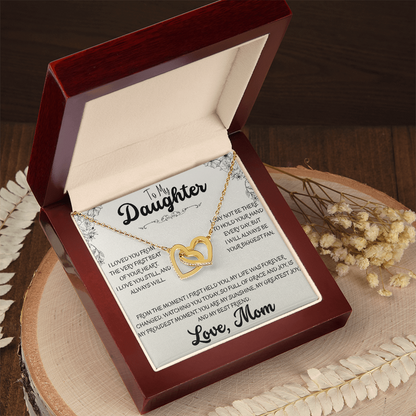 To My Daughter Interlocking Hearts Necklace | A Symbol of Our Bond