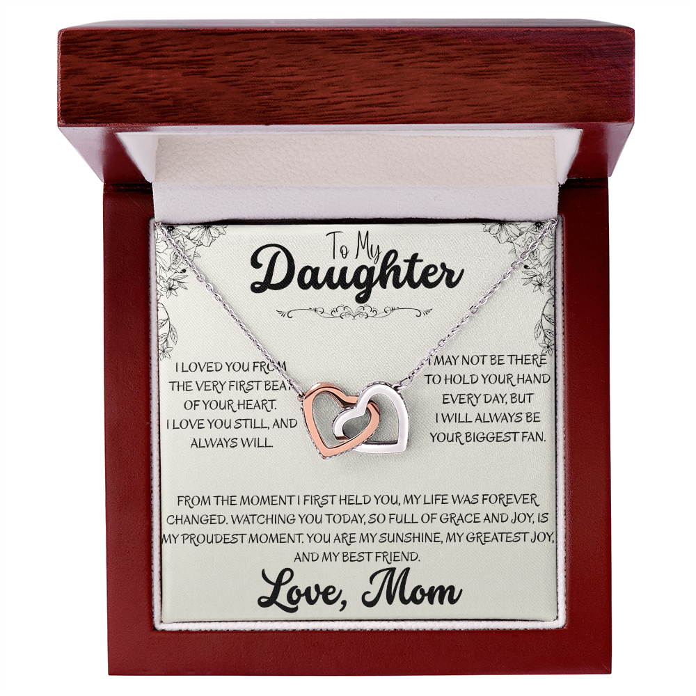 To My Daughter Interlocking Hearts Necklace | A Symbol of Our Bond