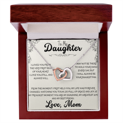 To My Daughter Interlocking Hearts Necklace | A Symbol of Our Bond