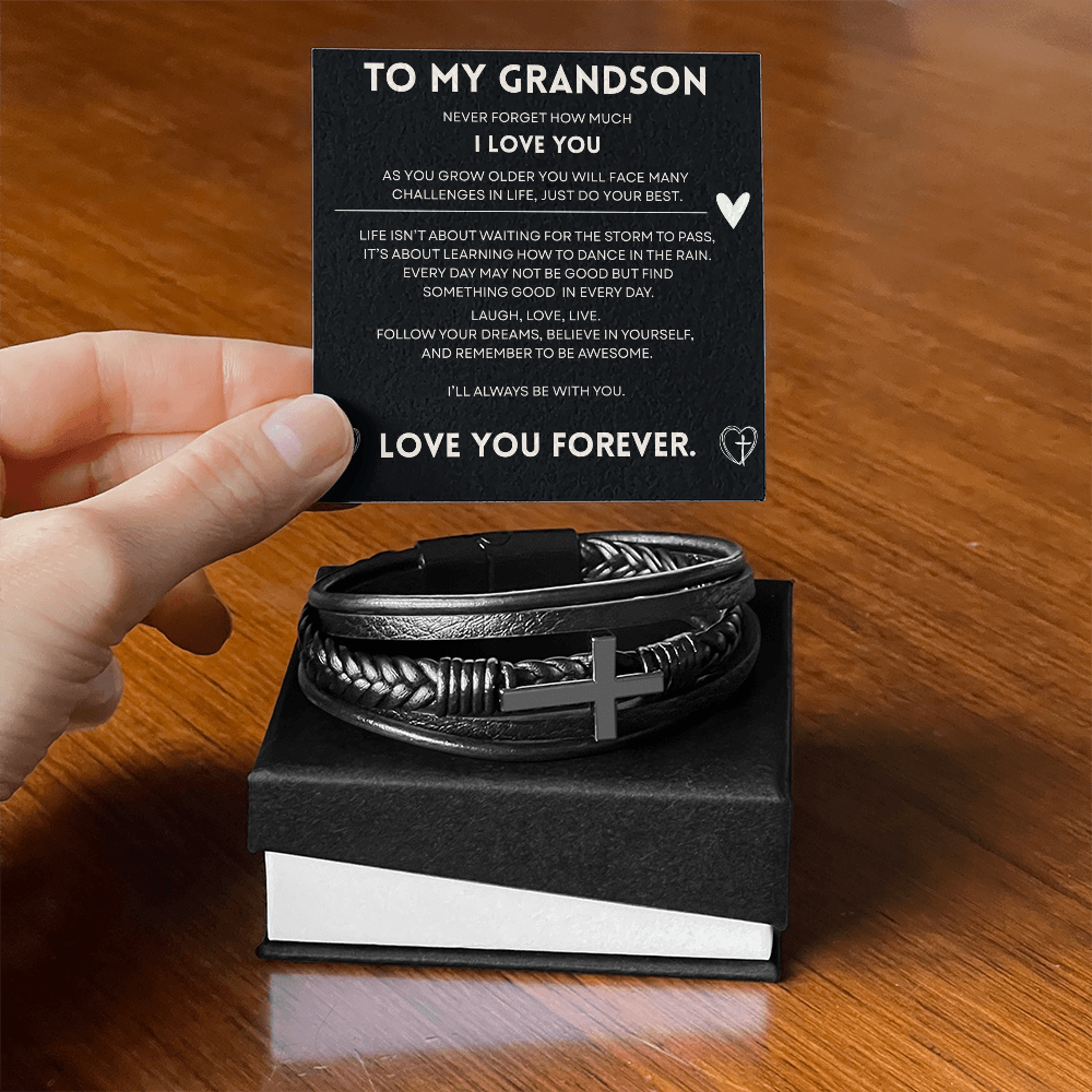 A Cherished Gift for Your Grandson: The "Always With You" Cross Bracelet