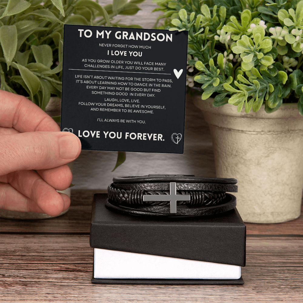 A Cherished Gift for Your Grandson: The "Always With You" Cross Bracelet