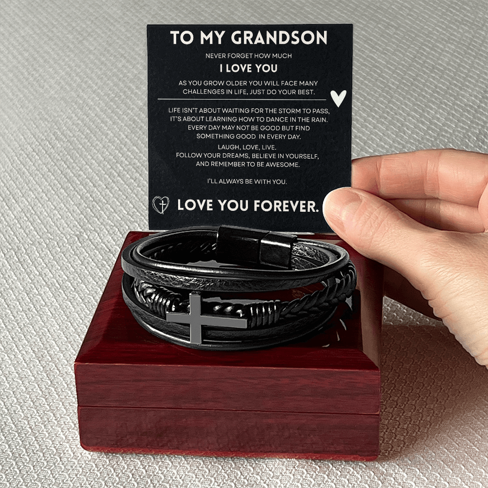 A Cherished Gift for Your Grandson: The "Always With You" Cross Bracelet