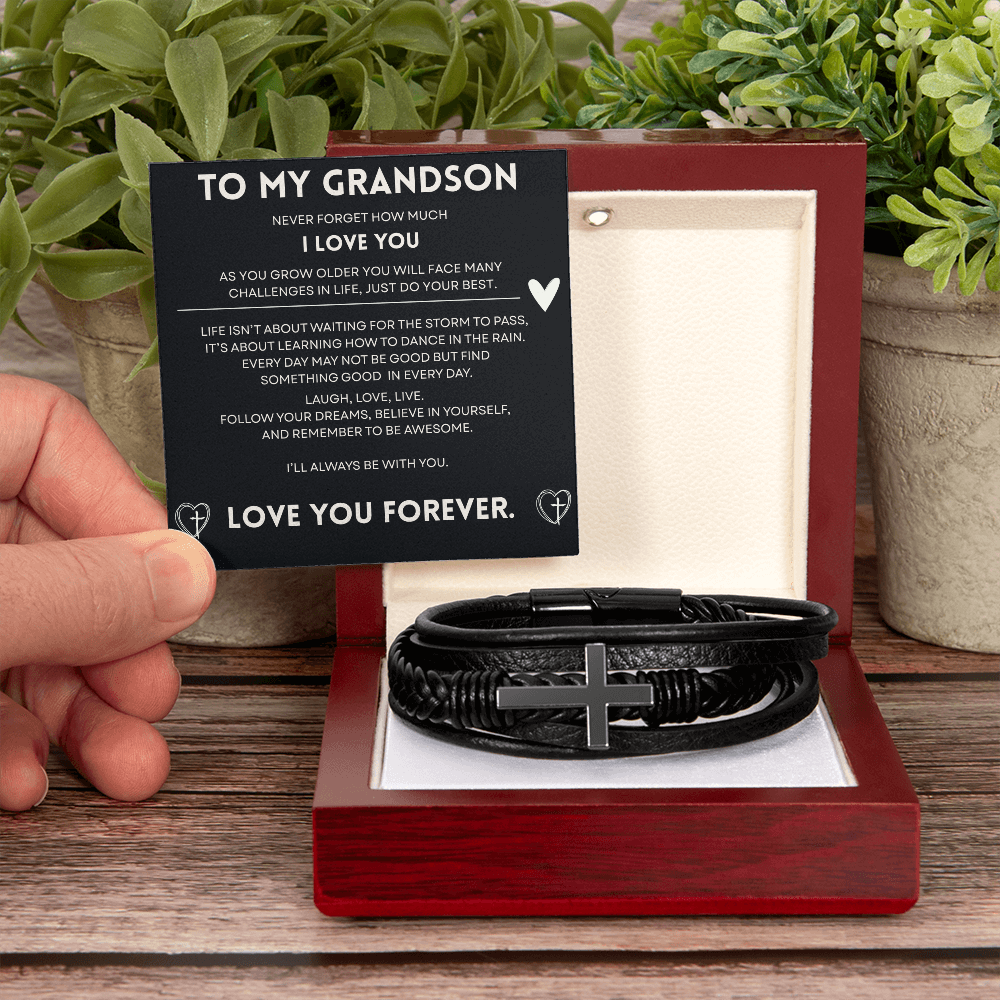 A Cherished Gift for Your Grandson: The "Always With You" Cross Bracelet