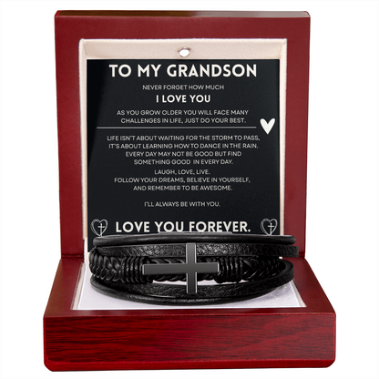 A Cherished Gift for Your Grandson: The "Always With You" Cross Bracelet