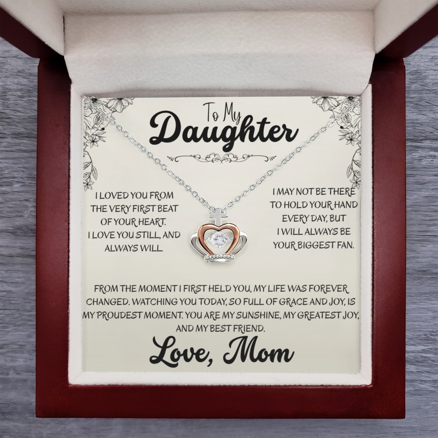 To My Daughter Crown Necklace | Heartfelt Gift From Mom