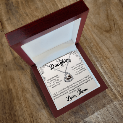 To My Daughter "First Heartbeat" Necklace | Baby Feet Keepsake