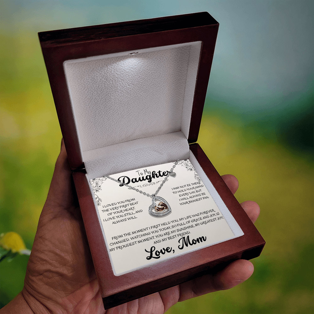 To My Daughter "First Heartbeat" Necklace | Baby Feet Keepsake