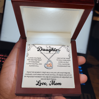 To My Daughter "First Heartbeat" Necklace | Baby Feet Keepsake