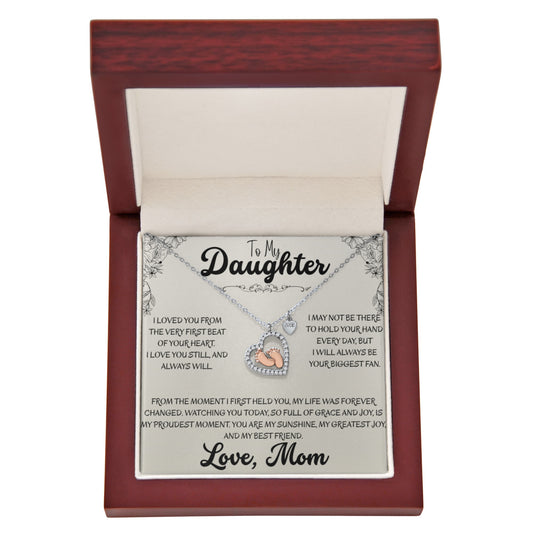 To My Daughter "First Heartbeat" Necklace | Baby Feet Keepsake